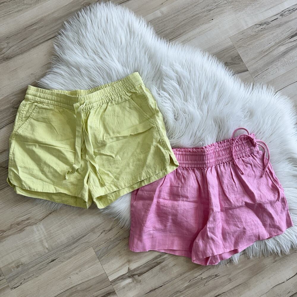 J. Crew Linen Drawstring Shorts Bundle Of 2 XS CO